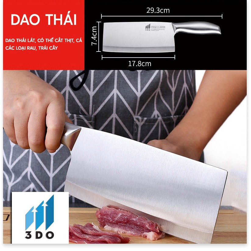 Bộ dao làm bếp 5 món 3DO inox 304 TẶNG kèm kệ gài dao cao cấp, Bảo hành 12 tháng 1 đổi 1 miên phí 3DO