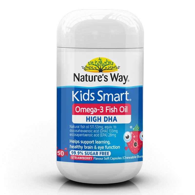 [Hàng chuẩn Úc] Kẹo dẻo bổ sung dầu cá cho bé Nature's way kids smart vita gummies omega-3 DHA fish oil của Úc