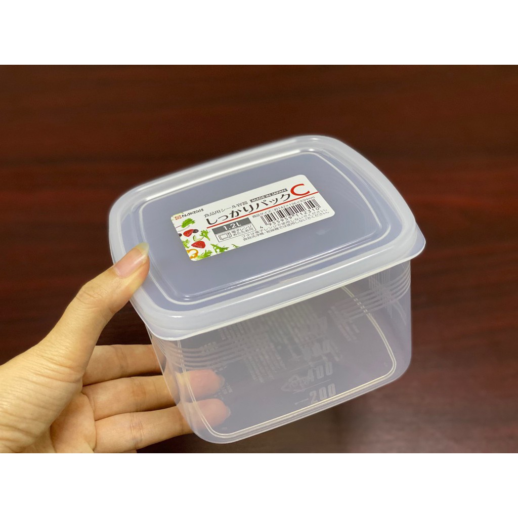Bộ hộp nhựa đựng thực phẩm nắp dẻo NAKAYA Nhật Bản đủ dung tích 900ml, 1L, 1,2L, 1,3L, 2L