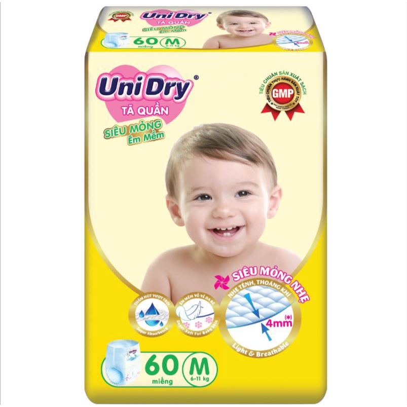 Combo 2 gói Tã Quần Unidry SIÊU MỎNG M60