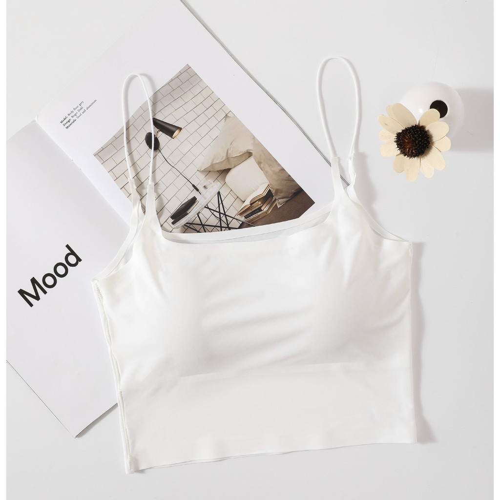 [ HD02 - HOT] Áo 2 dây chất su lụa mát mịn kèm mút ngực, thiết kế siêu tinh tế - Áo tank top phong cách quý cô sành điệu