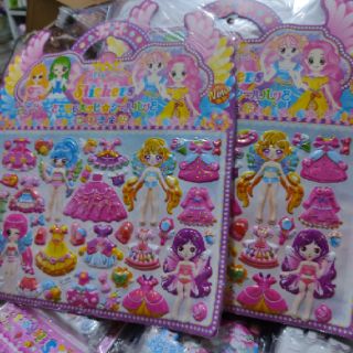 sticker dán nổi hình búp bê thay đồ