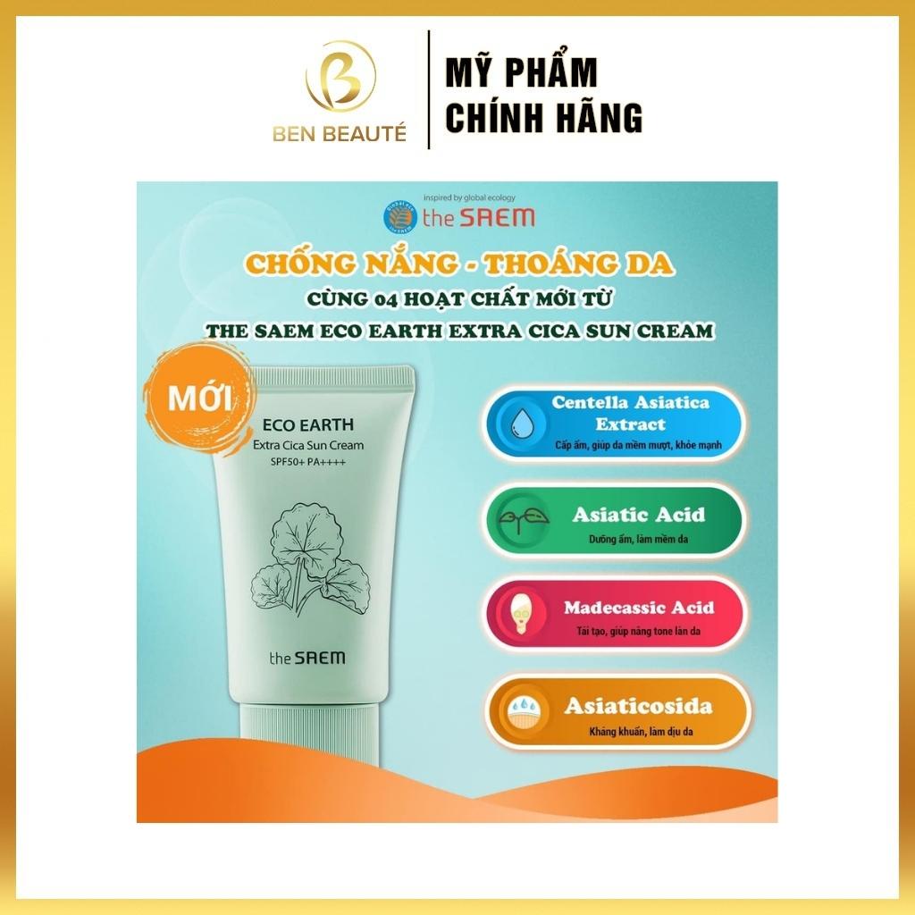 Kem Chống Nắng The Saem Eco Earth Pink Sun Cream SPF50+ 50g