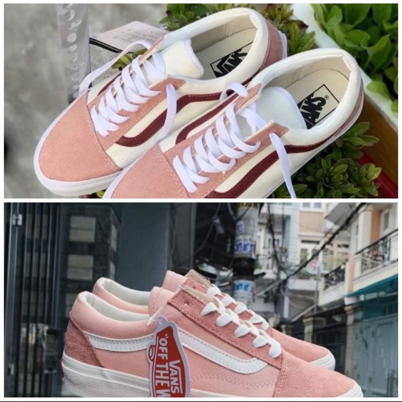 Giày Thời Trang Nữ Vans Hồng 2 Màu Cơ Bản