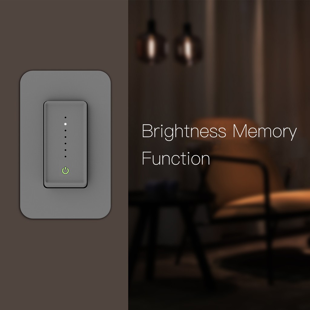 Công tắc wifi dimmer điều chỉnh đèn/quạt trần - App Tuya/Smart life - Đế Chữ Nhật