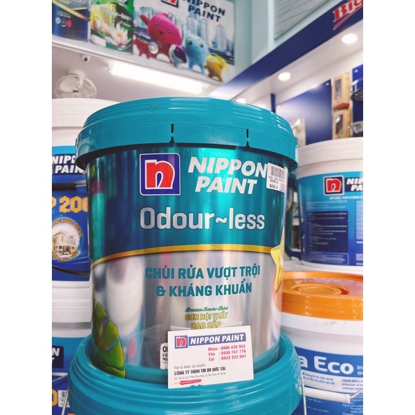 Sơn Nippon Odour-less Chùi Rửa Vượt Trội &amp; Kháng Khuẩn 15 lít