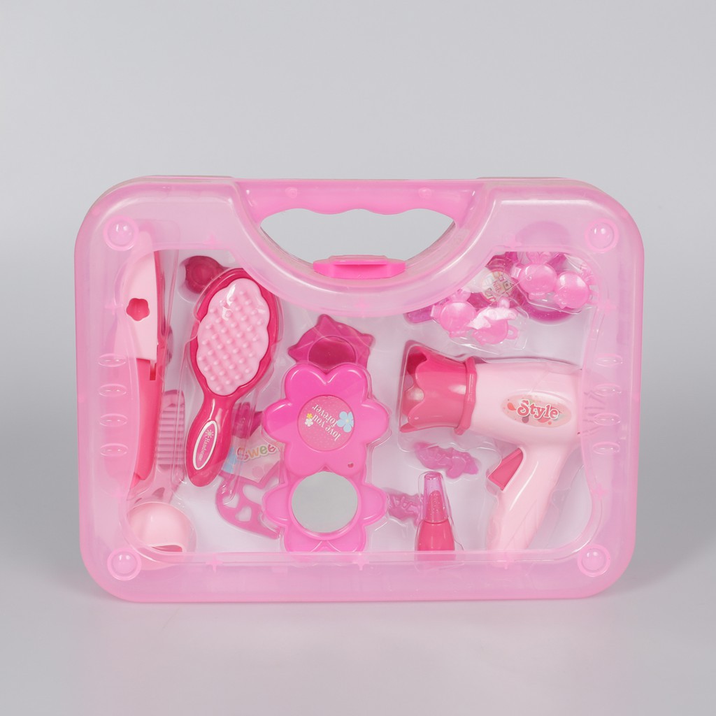 Đồ chơi trẻ em bộ trang điểm bằng nhựa màu hồng dễ thương cho bé gái,đồ chơi trang điểm màu hồng Thành Đô