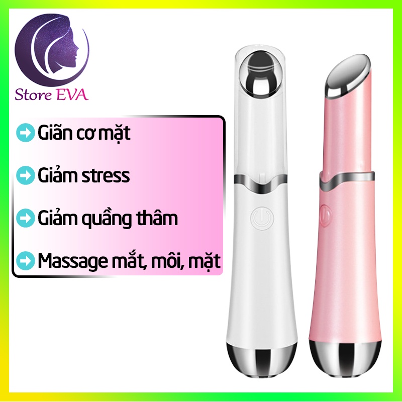 Máy Massage Mắt Mini Bút Massage Mini Sóng Siêu Âm Với Nhiệt, Giúp Giảm Quầng Thâm Bọng Mắt Bảo Hành [6 Tháng]