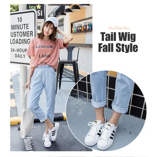 Jeans boyfriend cạp chun