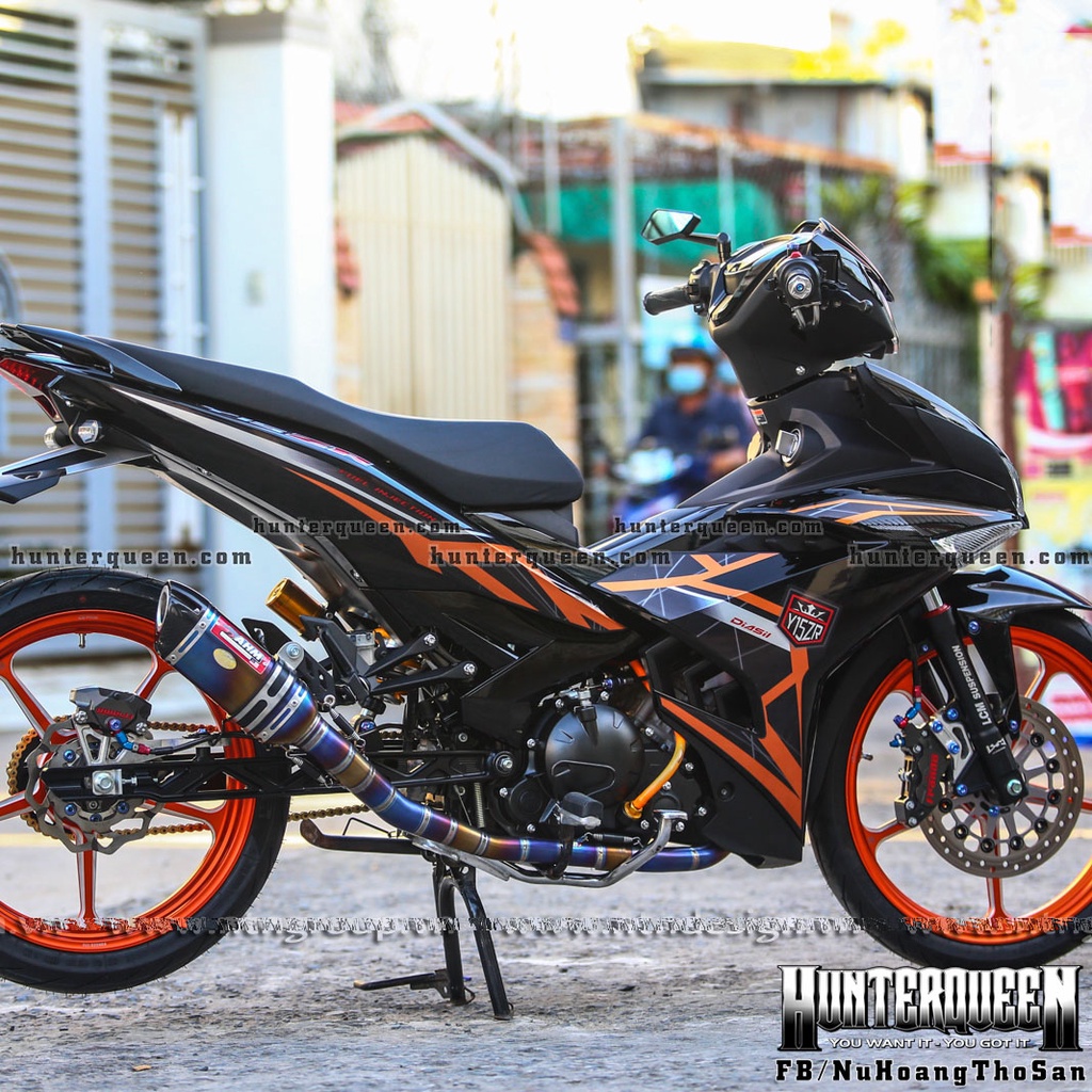 Tem rời in UV cao cấp, dán xe Exciter 150 màu đen. Mẫu tem Y15ZR  cam mới nhất 2022. Thịnh hành