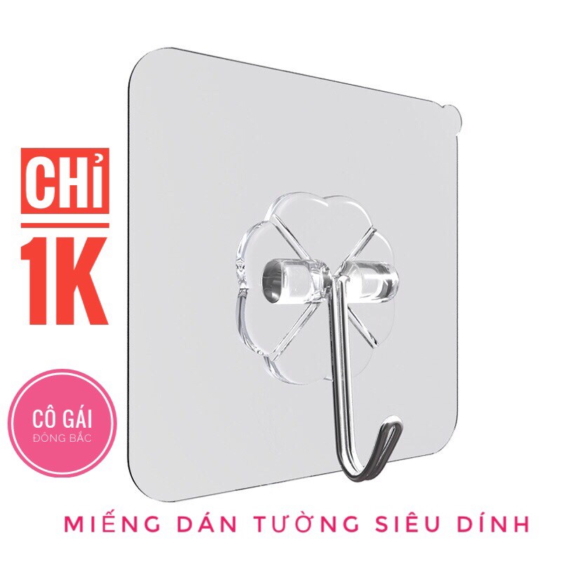 [Giá Sỉ 1K] Miếng dán tường siêu dính, miếng dán tường móc treo đồ tiện lợi