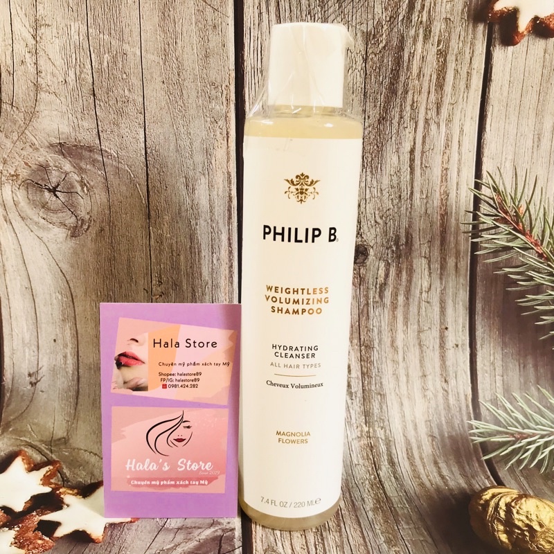 Dầu gội và dầu xả dưỡng ẩm giúp phồng tóc Philip B Weightless Volumizing Shampoo Hydrate Cleanser Magnolia Flowers