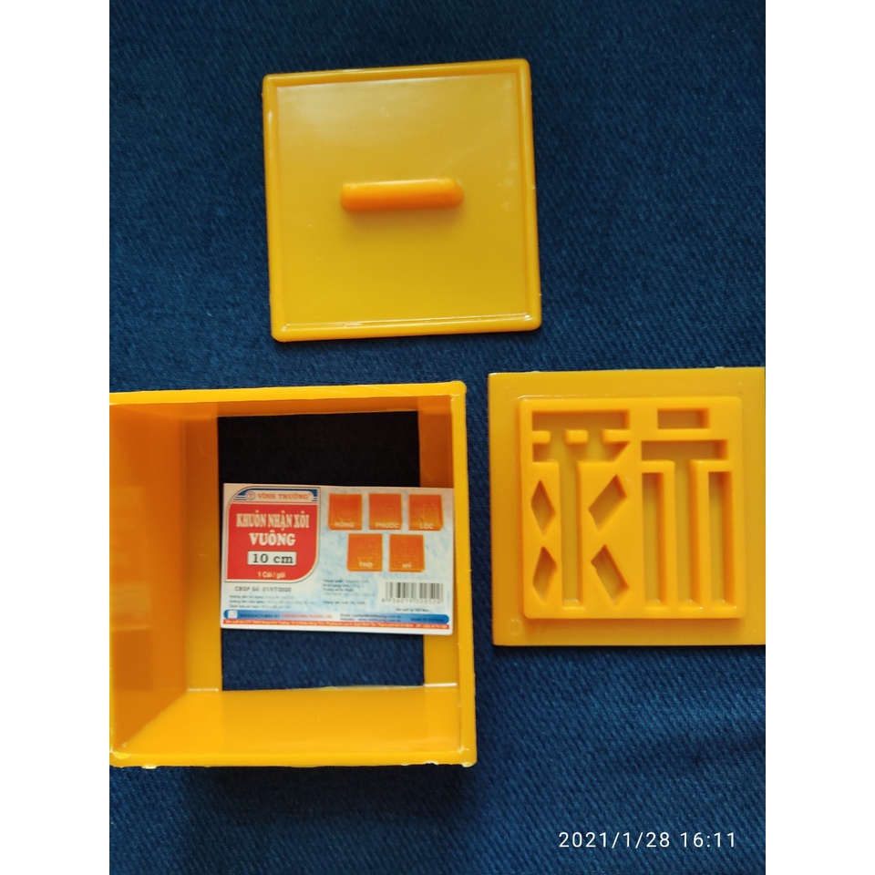 Khuôn Nhận Xôi Vuông 10 CM – Phước – Lộc – Thọ – Hỷ – Hoa hồng VT