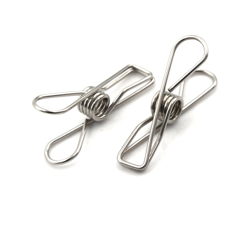10Pcs Metal Clothes Pegs Stainless Steel Washing Line Hanger Photos Clip
