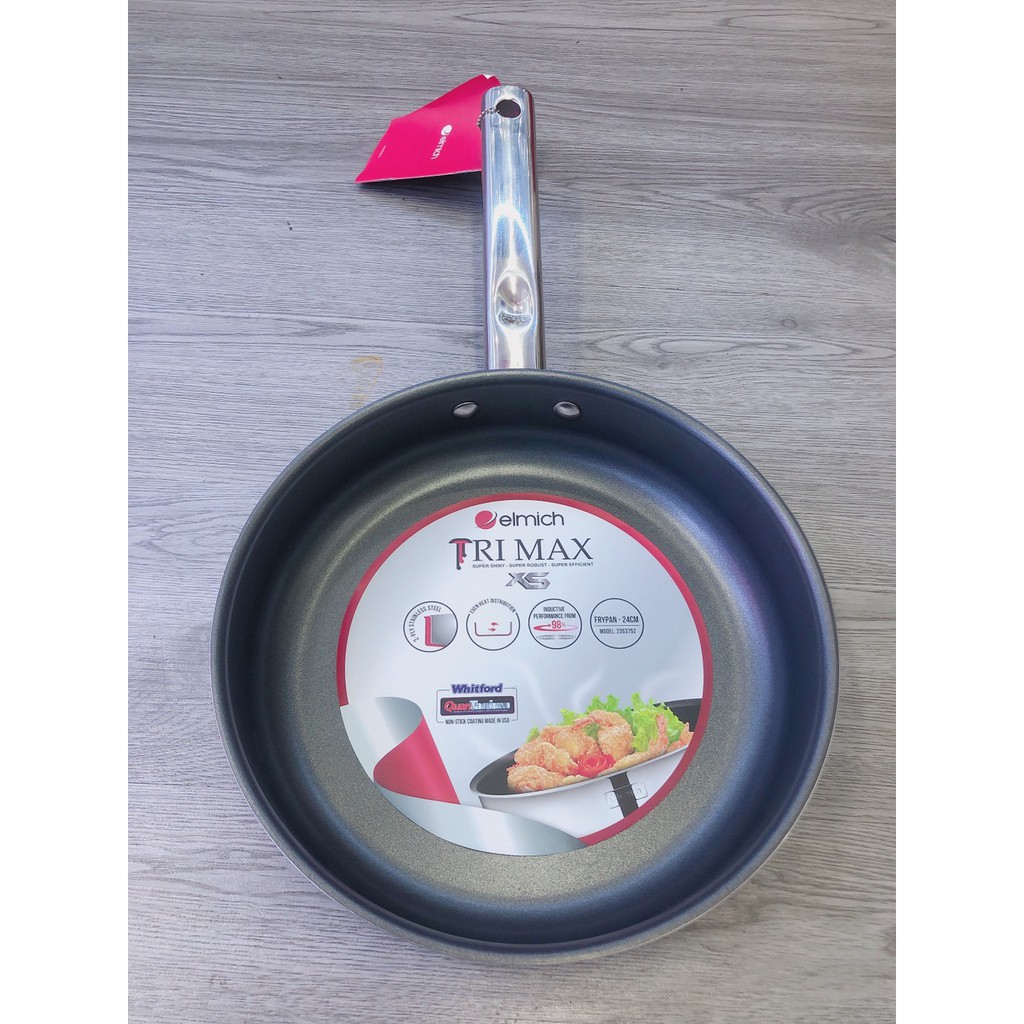 Chảo elmich Inox 2 lớp cao cấp đáy liền Trimax XS EL 3752 size 24cm