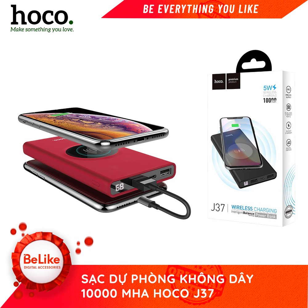 Sạc dự phòng không dây Hoco J37 10000mah ✔️ Hàng Chính Hãng