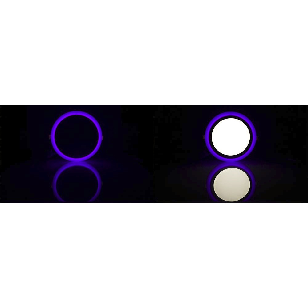 Đèn led nổi ốp trần 36w (24w+12) Tròn 2 màu trắng - xanh dương 3 chế độ- MD35