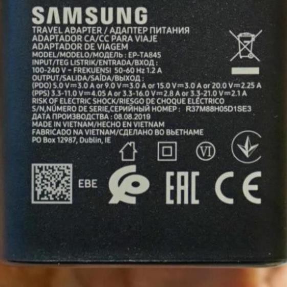 Bộ sạc nhanh Samsung 45w chính hãng sạc siêu nhanh Note 10 Plus/S20 Ultra Note 10 Plus 5G/Note 20/Note 20 Ultra