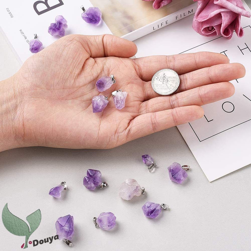 Mặt Vòng cổ Đá Thạch Anh Tím Tự Nhiên Làm Trang Sức Thời Trang