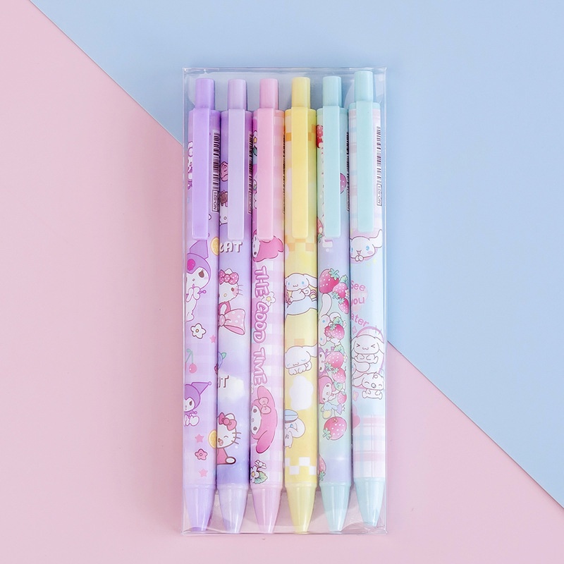 Set 6 bút mực gel ngòi 0.5mm cho học sinh