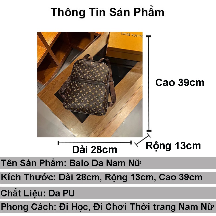 Balo da nam nữ lv đi học đẹp PUKA cặp đi học nam nữ thời trang unisex phong cách ulzzang
