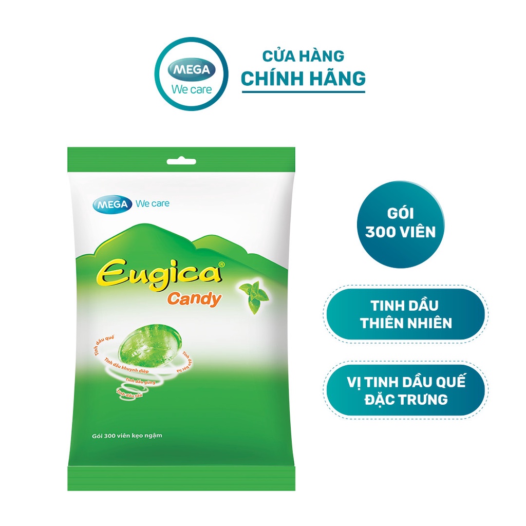 -Kẹo Ngậm EUGICA CANDY Thảo Dược Giảm Ho, Rát Họng - (Túi/300 Viên)