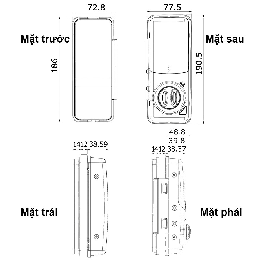 Khóa Thông Minh YALE Dành Cho Cửa Kính YALE YDG313 (Bảo hành 2 năm) - Hàng chính hãng