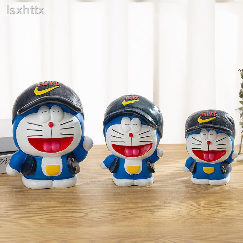 Ống Heo Tiết Kiệm Chống Rơi Hình Mèo Máy Doraemon Sáng Tạo Cho Bé Trai