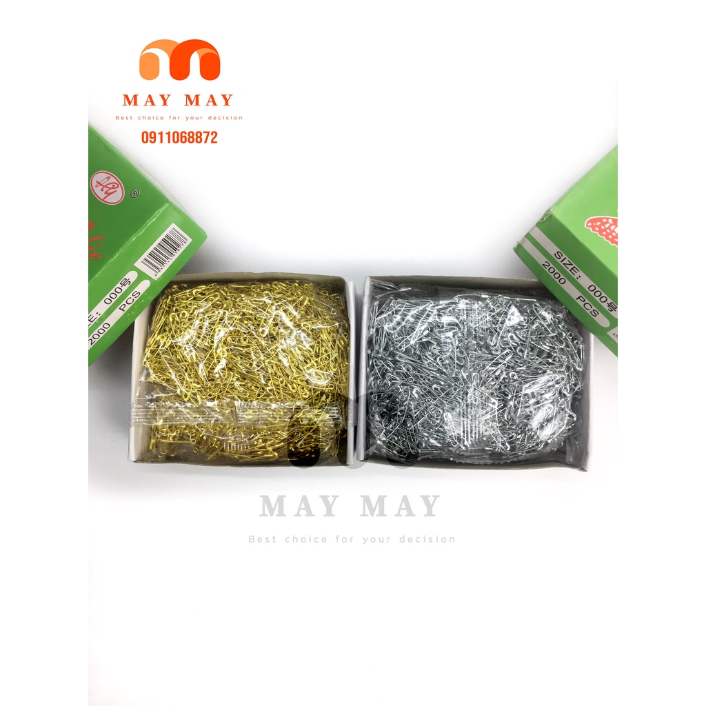 Kim tây kim băng mạ vàng mạ bạc 2000 cái 0.5cm x 2cm cài trang trí phụ kiện quần áo mũ nón thời trang