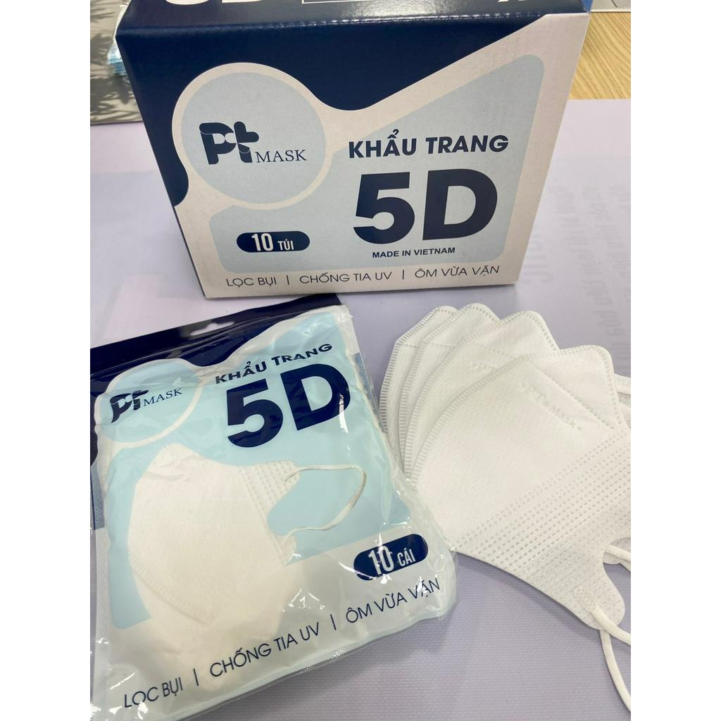 Khẩu trang 5D Mask PT 3 lớp kháng khuẩn hàng chính hãg công ty