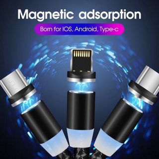 _Cáp sạc từ hút nam châm đầu Iphone Android Type C | micro USB