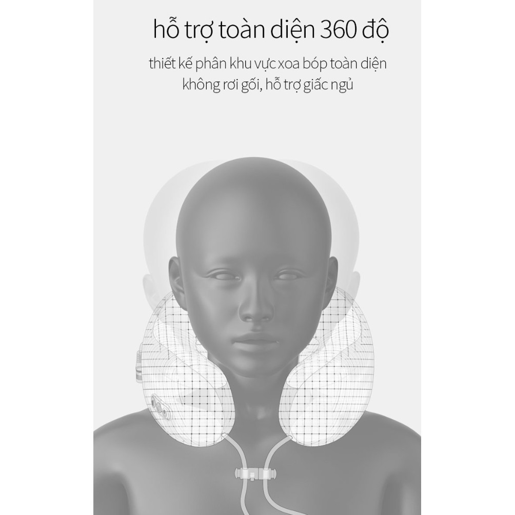 Gối Massage Cổ Vai Gáy Chữ U Đa Năng Cao Cấp Dành Cho Ô Tô Người Đi Du Lịch Dân Văn Phòng Dùng Pin Sạc