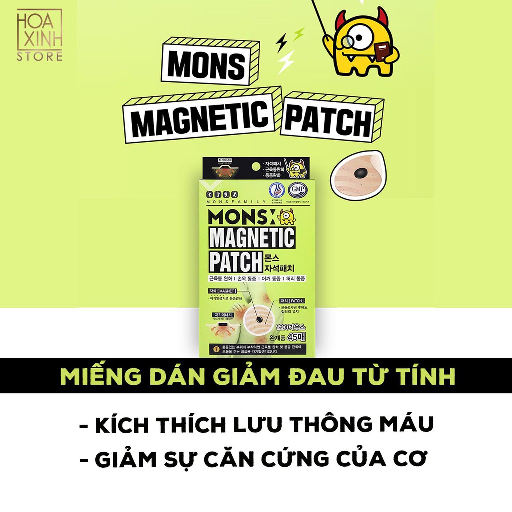 Miếng Dán Giảm Đau Cơ Bắp Bằng Từ TInh Monsfit Magnetic Patch