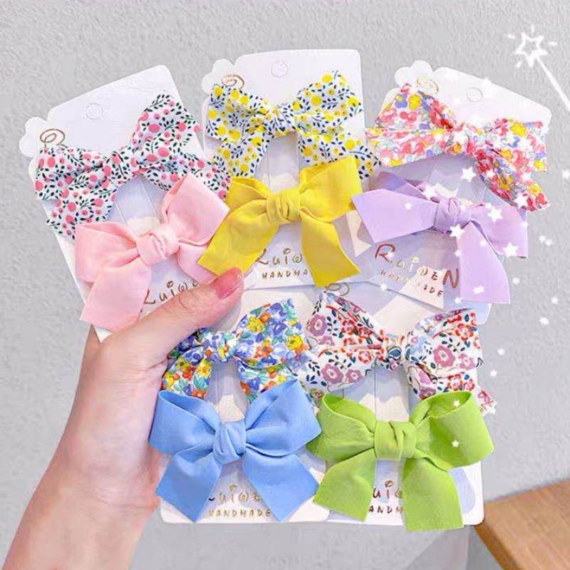 Bộ 2 chiếc kẹp tóc phong cách Hàn Quốc tươi sáng dễ thương cho bé