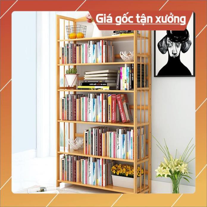 💥HÀNG CÓ SẴN💥 Kệ  sách gỗ tre, kệ  sách văn phòng 6 tầng 90cm TUR064