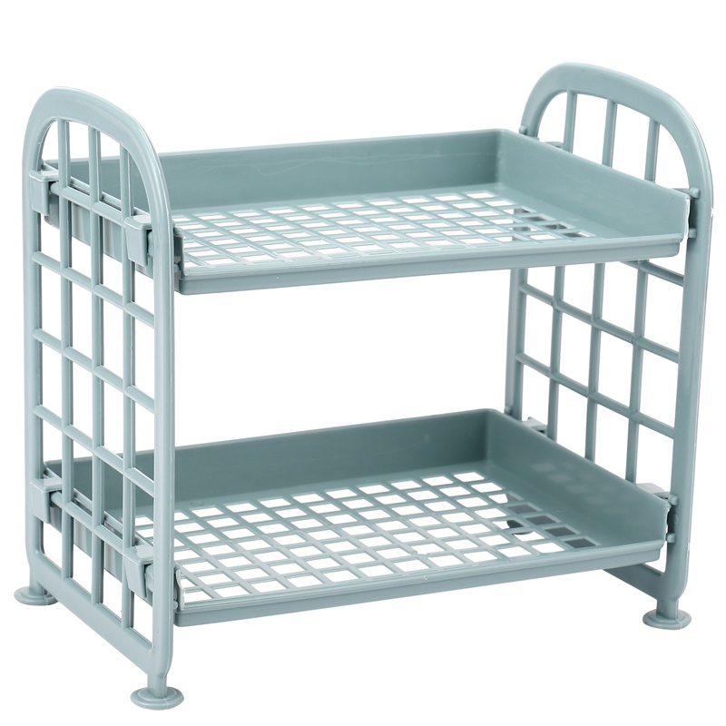 Kệ Nhựa 2 Tầng Đựng Đồ Dùng Nhà Tắm Màu Xanh Dương Phong Cách Bắc Âu