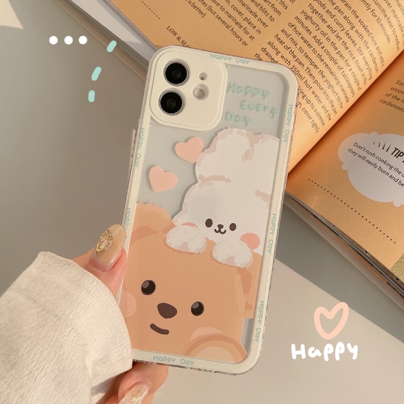 (SIÊU RẺ) Ốp lưng iphone gấu thỏ happy every day 6/6plus/6s/6splus/7/7plus/8/8plus/x/xr/xs/11/12/13/pro/max/plus/promax