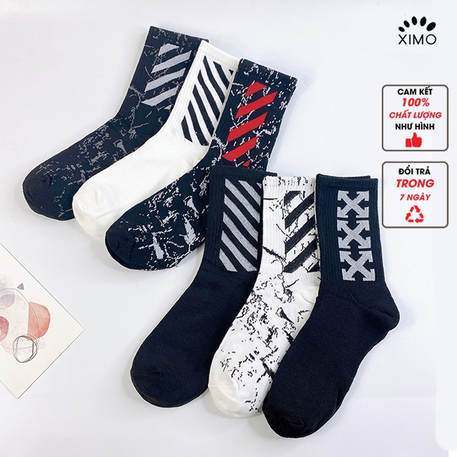 Vớ Cổ Cao Nam Nữ XIMO Họa Tiết Cực Chất XTN07