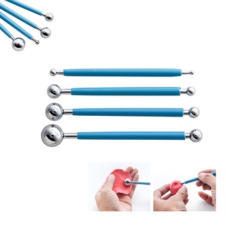 Bộ 4 mo dụng cụ tạo hình đất sét, miết cánh hoa đất sét