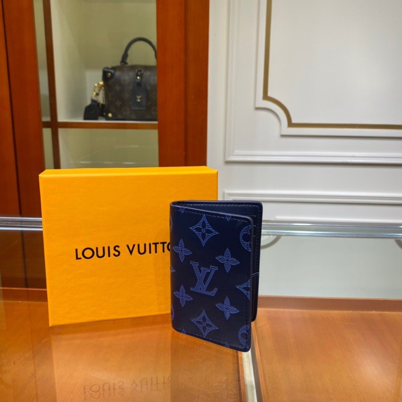 Ví gập cho nam Louis Vuitton LV da thật cao cấp dập vân 3D logo thương hiệu hàng vip 1-1