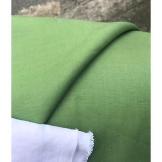 vải linen tưng premium màu xanh cốm!