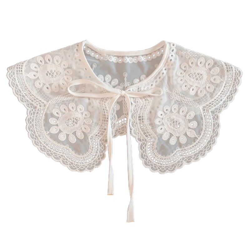 Cổ áo giả hình bướm thêu hoa thoáng khí phối trang phục thời trang mùa hè cho nữ