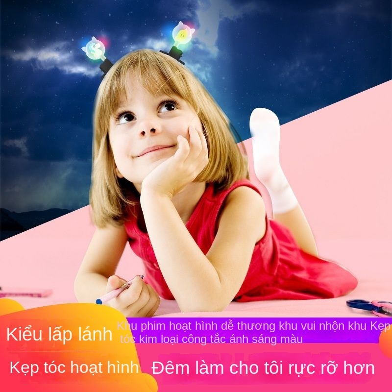 Bán Sỉ Kẹp Tóc Bóng Đèn LED Dạ Quang Hoạt Hình Bobo Mới