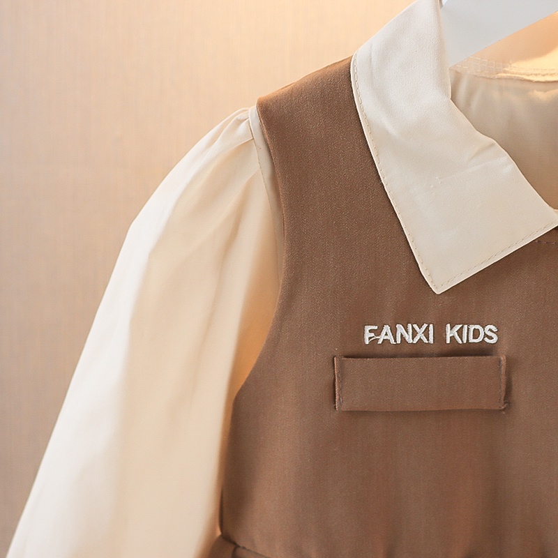 Set Áo Váy Thời Trang Mùa Thu 2022 Phong Cách Phương Tây Cho Bé Gái