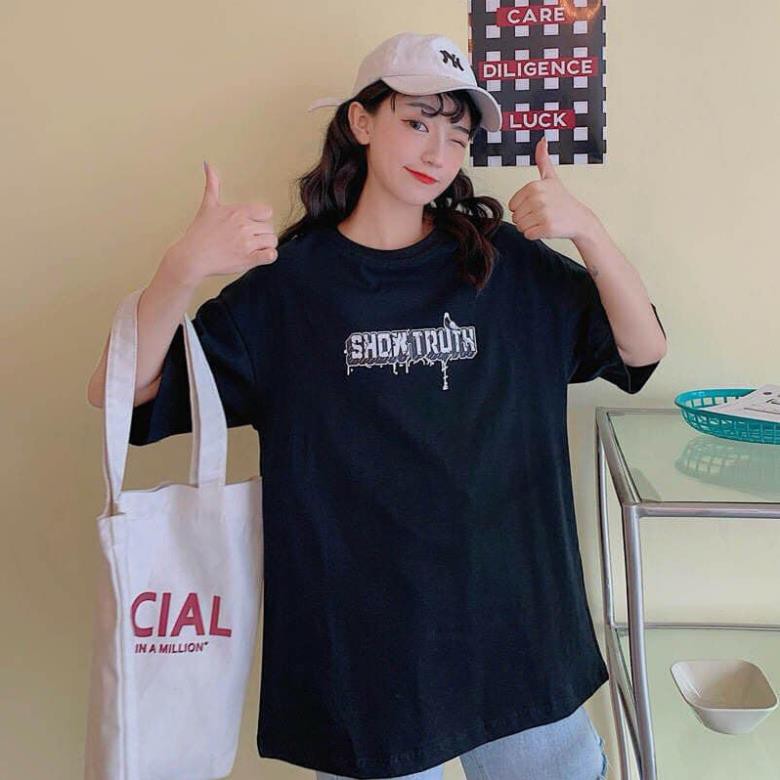 [XẢ KHO] Áo Thun Tay Lỡ Unisex Show Trush Form Rộng, Vải Dày(Ảnh Thật, Có Sẵn)