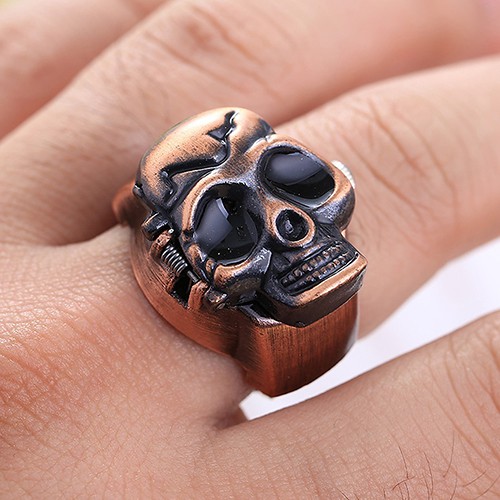 Nhẫn Đồng Hồ Kim Mặt Hình Đầu Lâu Cá Tính Cho Nam | BigBuy360 - bigbuy360.vn