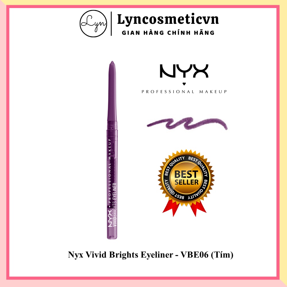 Chì kẻ mắt Nyx Vivid Brights Eyeliner - VBE06 (Tím)