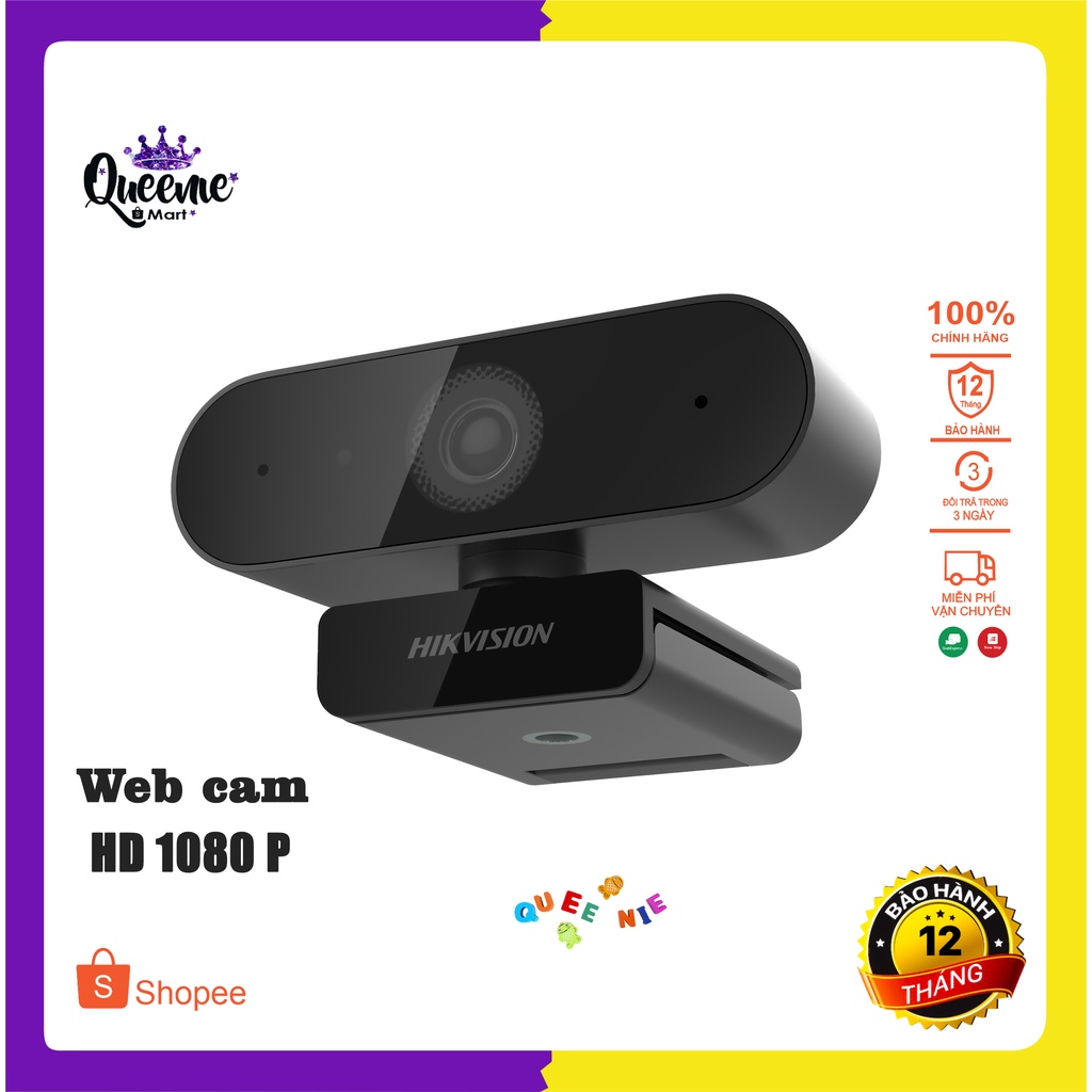 Webcam Máy Tính Chính Hãng HIKVISION DS-U02 Full HD 1080p Có Mic Chuyên Dụng Cho Livestream, Học Và Làm Việc Online.
