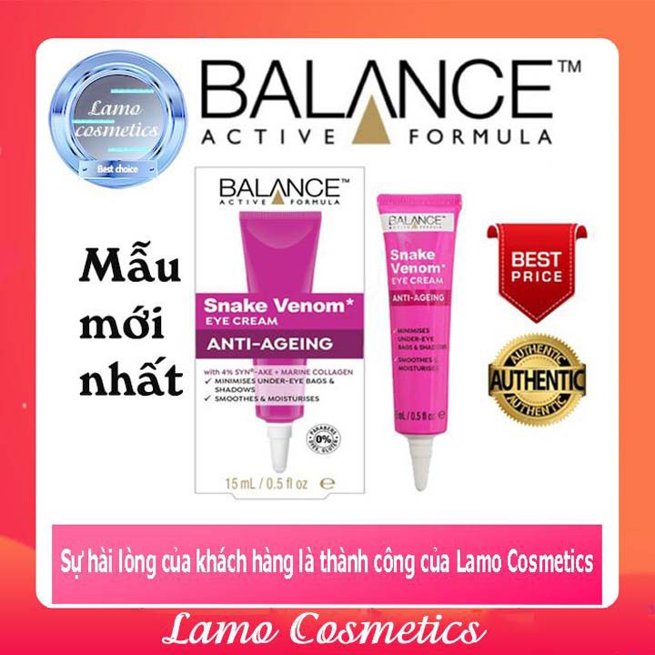 [FLASH SALE] Kem Mắt Nọc Rắn BALANCE ACTIVE FORMULA SNAKE VENOM EYE CREAM Anh Chính Hãng 100%