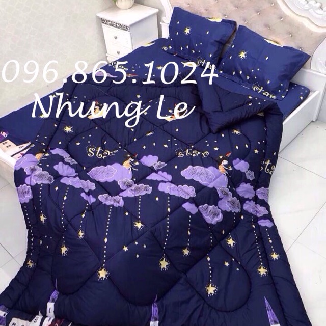 Bộ chăn phao kèm ga gối poly